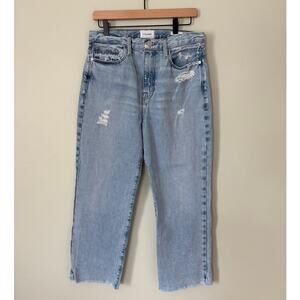 Frame Le Jane Crop Lightwash Wide Leg Jeans 29